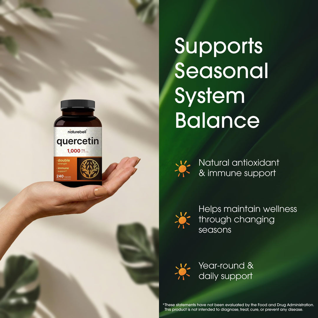 NatureBell Quercetin Capsules, 1,000 mg, 240 Count