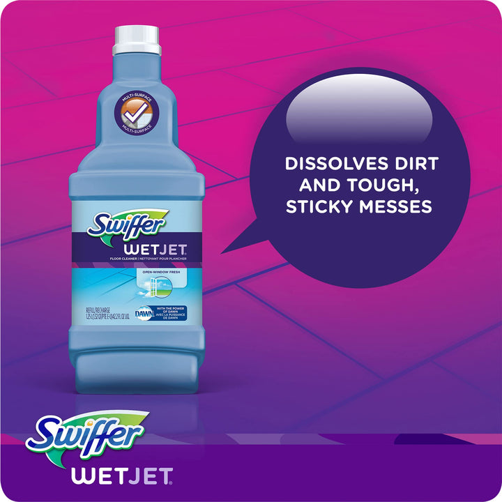 Swiffer WetJet Multi Purpose Solution, Open Window Fresh, 42.2 fl oz