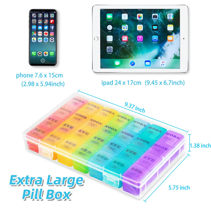 mossime Weekly Pill Organizer, 4 Times a Day, 28 Count