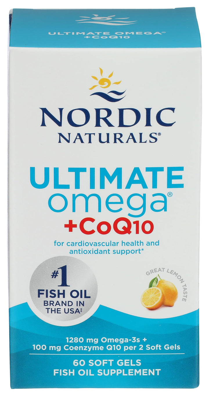 Nordic Naturals Ultimate Omega Purified Fish Oil Plus CoQ10, 1000 mg, 60 Count