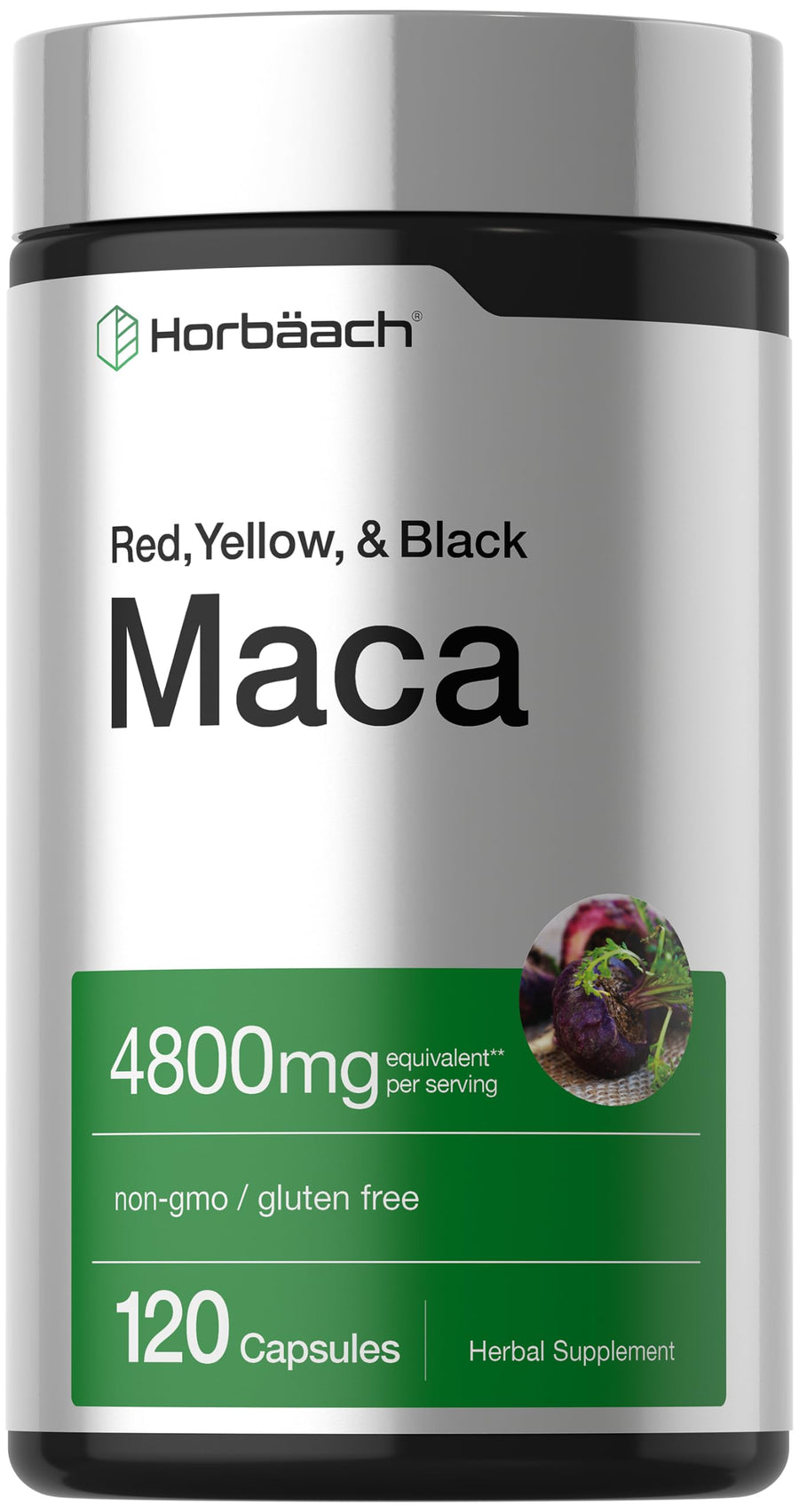 Horbäach Maca Root Capsules, 120 Count