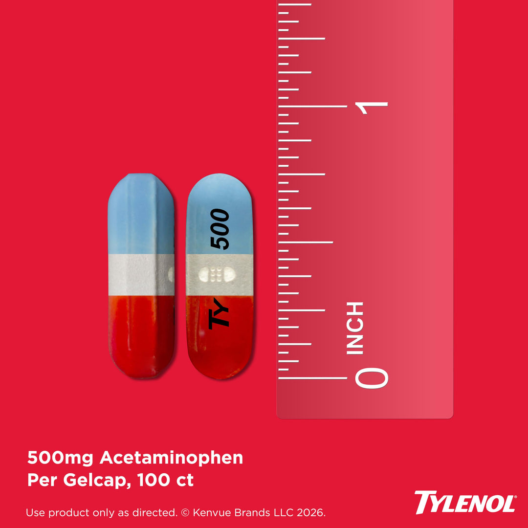 Tylenol Extra Strength Acetaminophen Rapid Release Gels, 500 mg, 100 Count