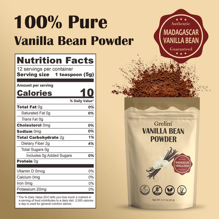 Grelim Vanilla Bean Powder, 2.11 oz (60 g)