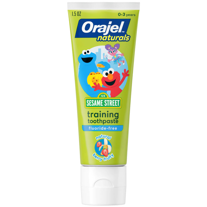 Orajel Naturals Sesame Street Kids Fluoride-Free Toothpaste, Berry, 1.5 oz