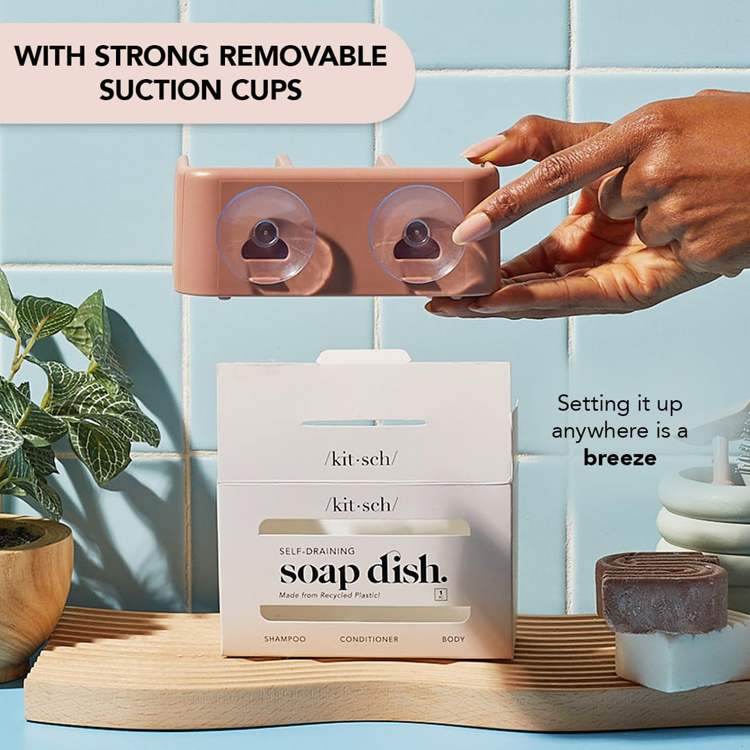 Kitsch Self-Draining Soap Dish, 3 Count