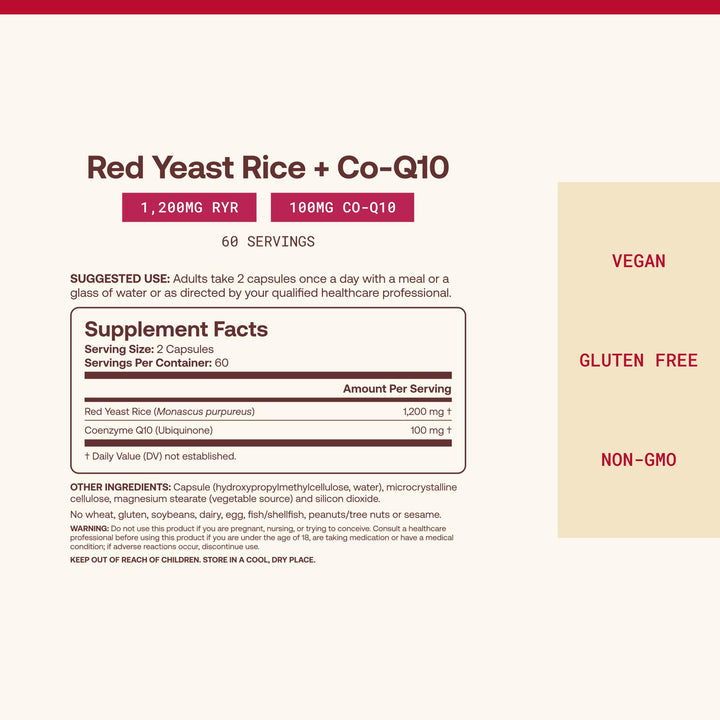 Jarrow Formulas Red Yeast Rice With CoQ10, 1200 mg, 120 Count