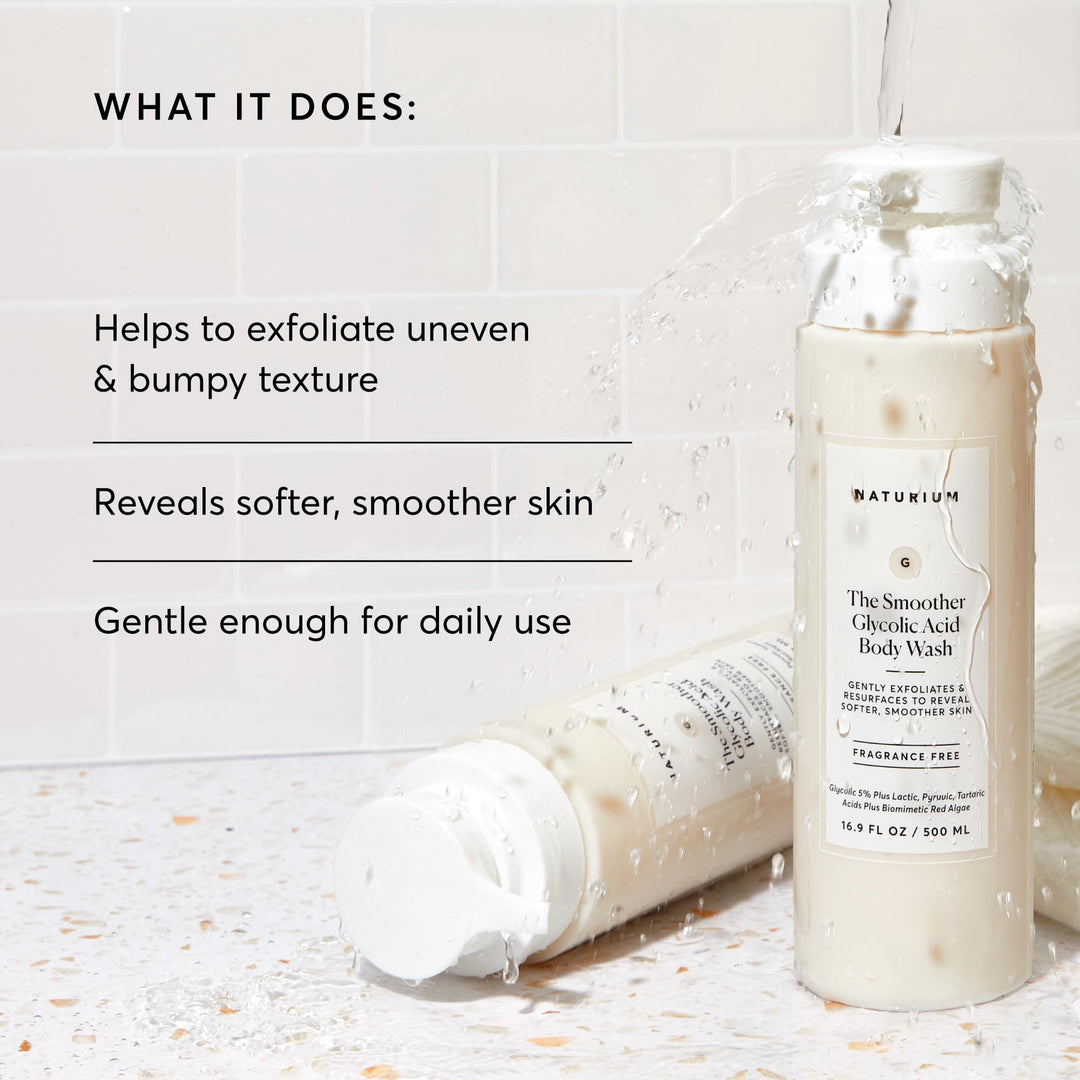 Naturium The Smoother Glycolic Acid Exfoliating Body Wash, 16.9 fl oz