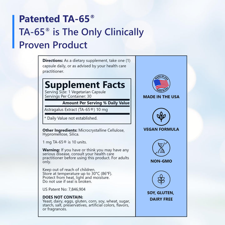 T.A. Sciences TA-65 Telomerase Activation, 30 Count