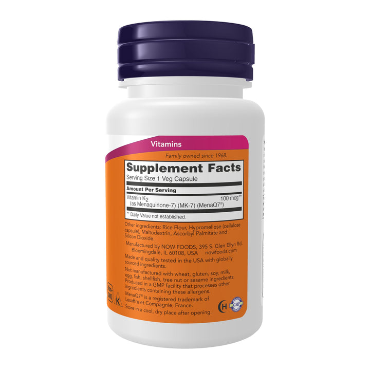 NOW MK-7 Vitamin K-2 100 mcg, 60 Count