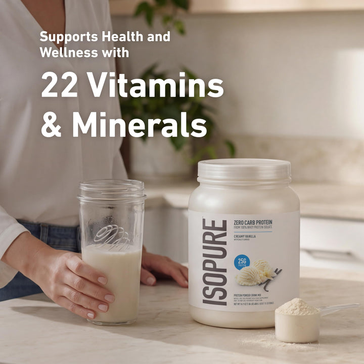 Isopure Zero Carb 100% Whey Isolate Protein Powder, Creamy Vanilla, 1 lb