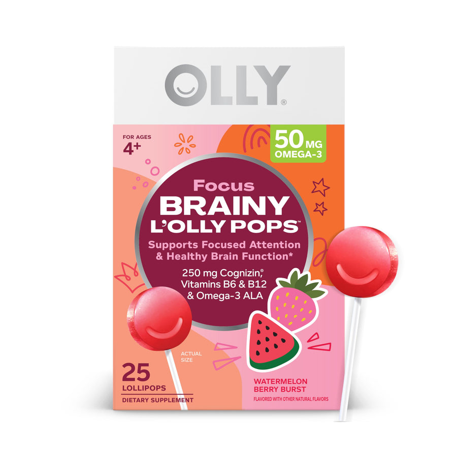 OLLY Focus Buddies L’OLLY Pops, Watermelon Strawberry, 25 Count