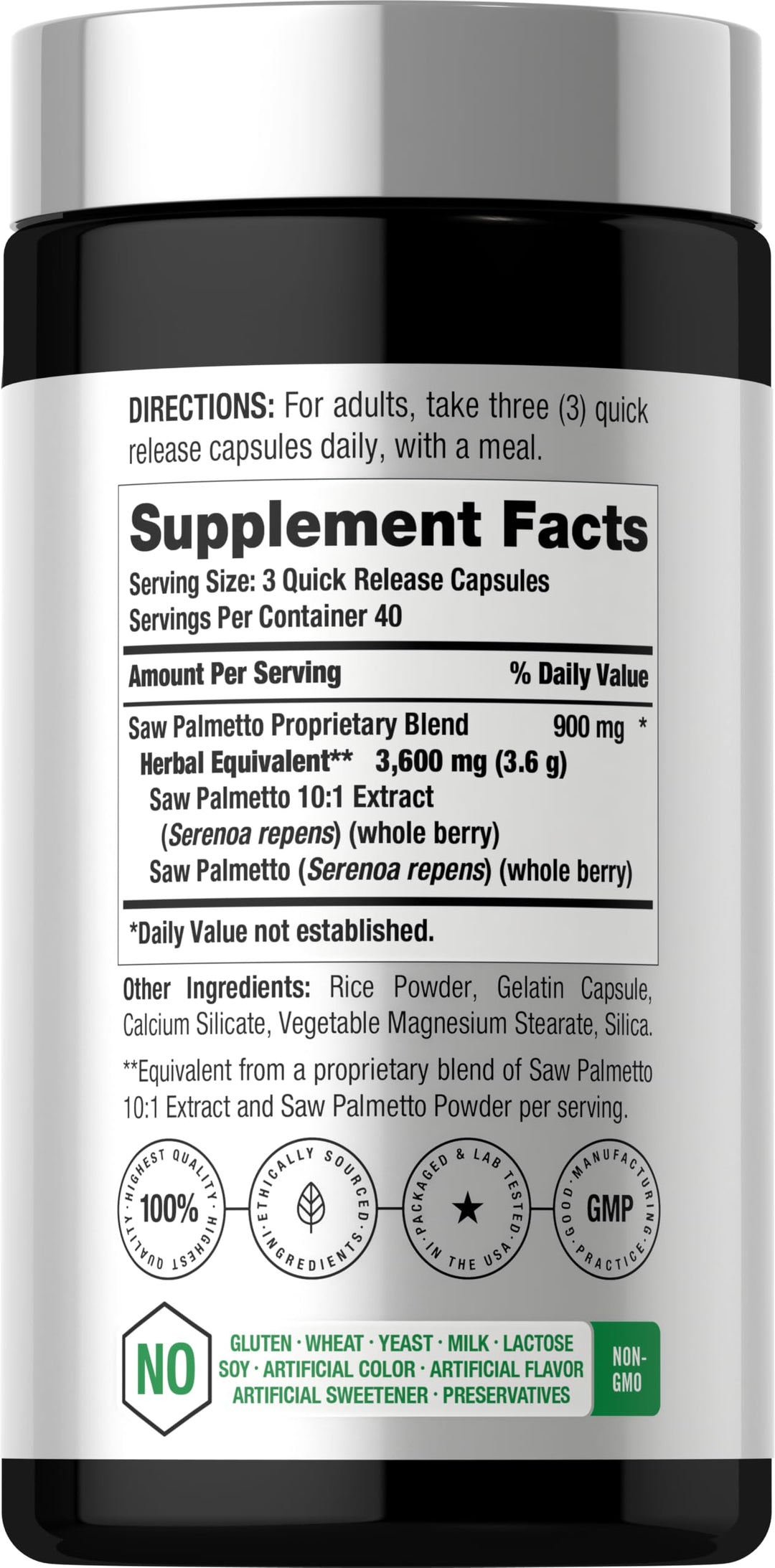 Horbäach Saw Palmetto Extract, 120 Count