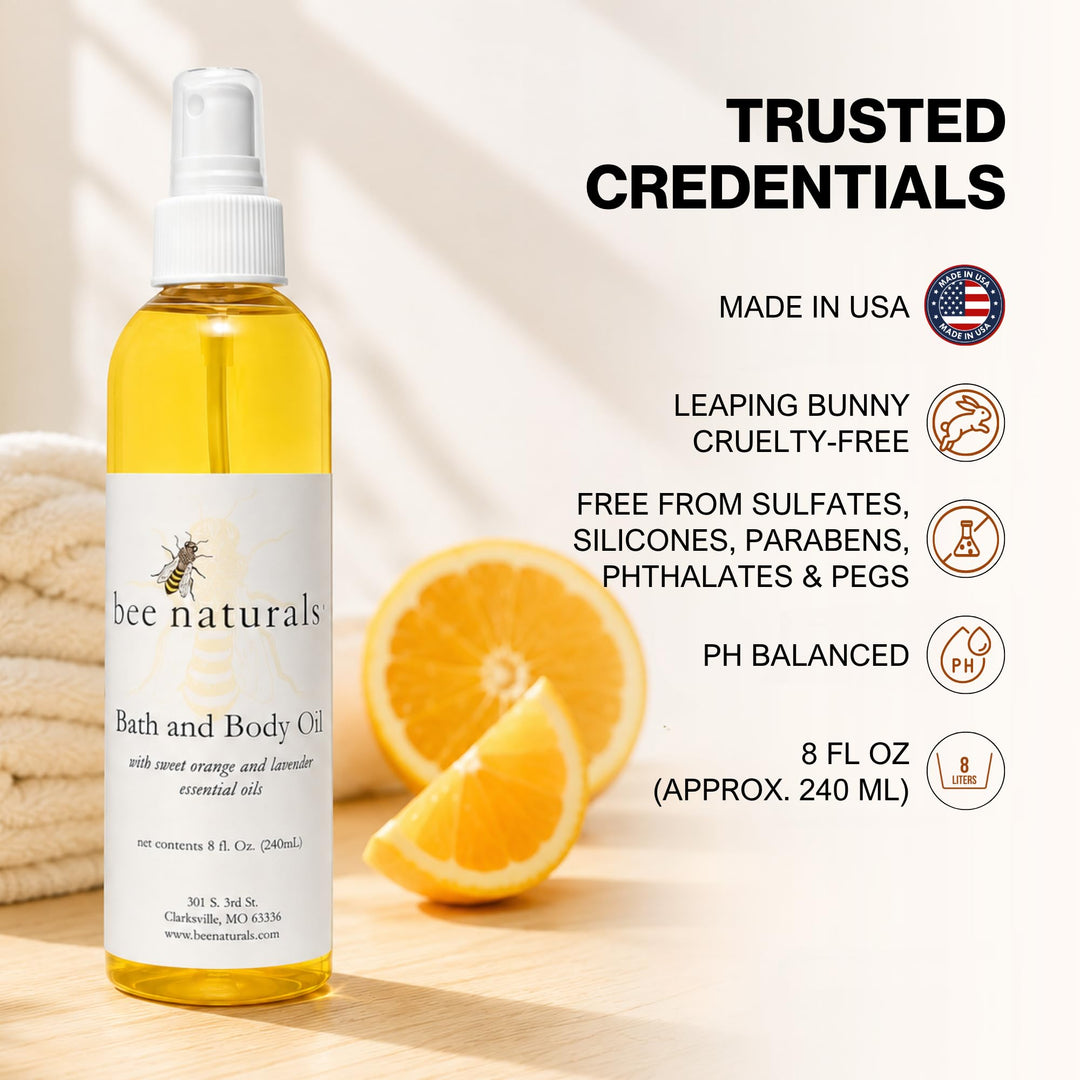 Bee Naturals Bath & Body Oil, 8 fl oz