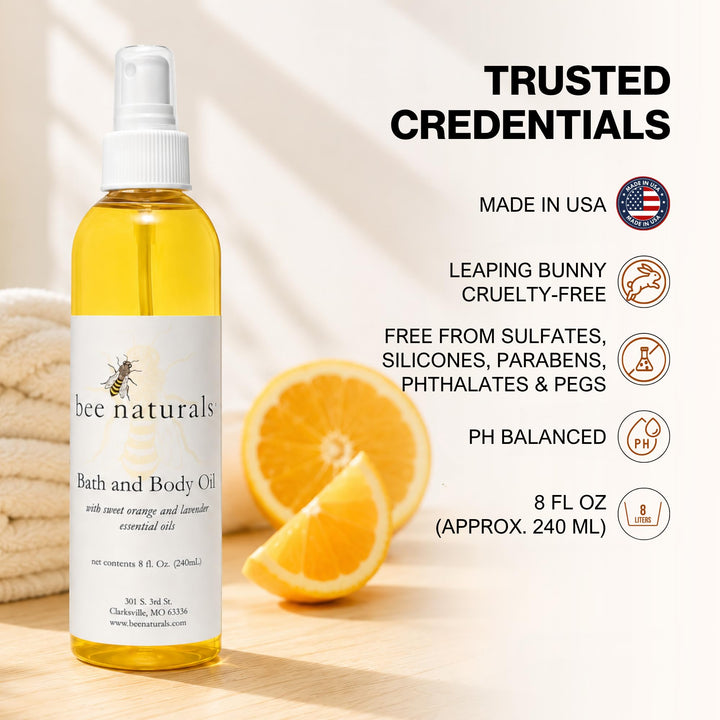 Bee Naturals Bath & Body Oil, 8 fl oz