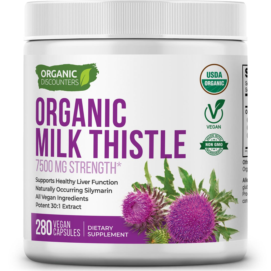 Organic Discounters Milk Thistle Extract Capsules, 7500 mg, 280 Count