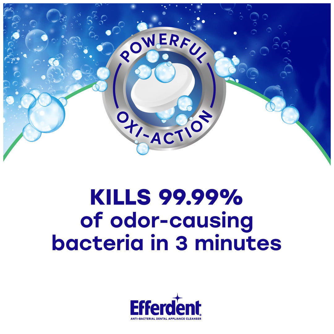 Efferdent Retainer and Denture Cleaning Tablets, Minty Fresh, 126 Count