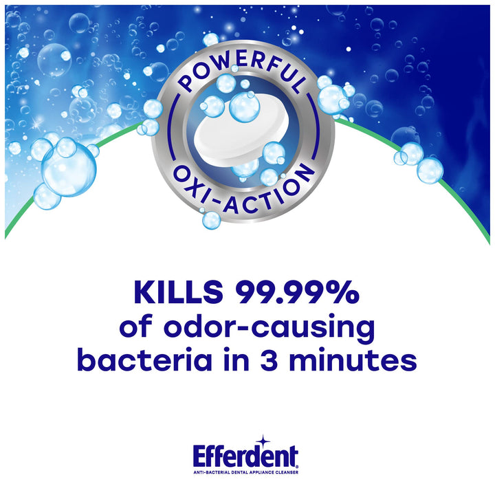 Efferdent Retainer and Denture Cleaning Tablets, Minty Fresh, 126 Count