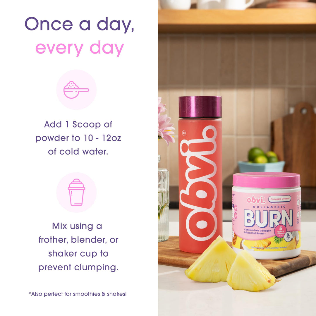 Obvi Collagenic Burn Powder, Pineapple Coconut