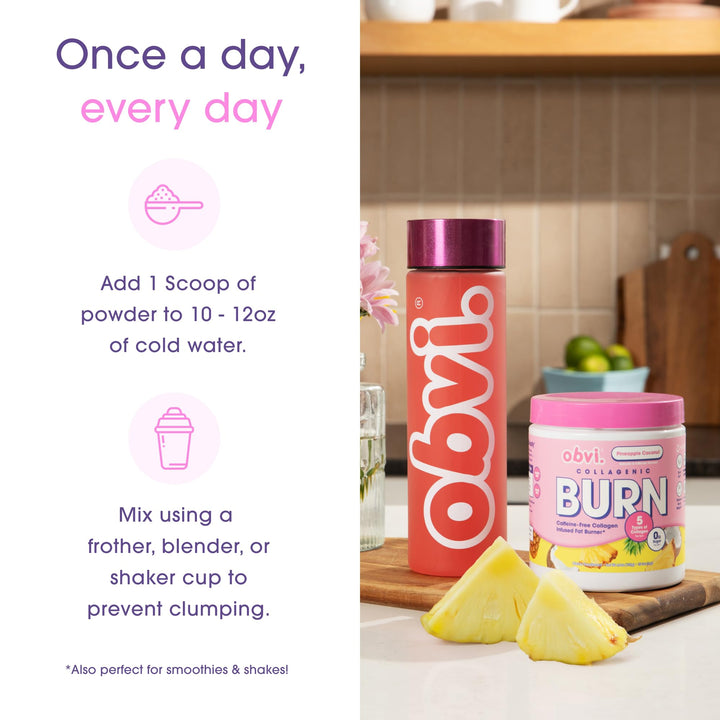 Obvi Collagenic Burn Powder, Pineapple Coconut