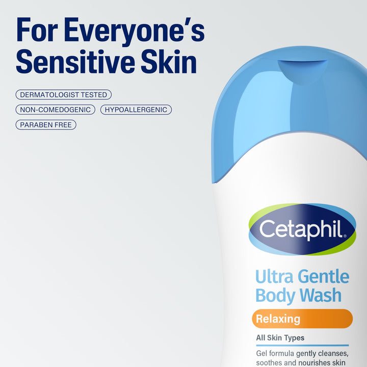 Cetaphil Ultra Gentle Refreshing Body Wash, Fragrance Free, 16.9 fl oz