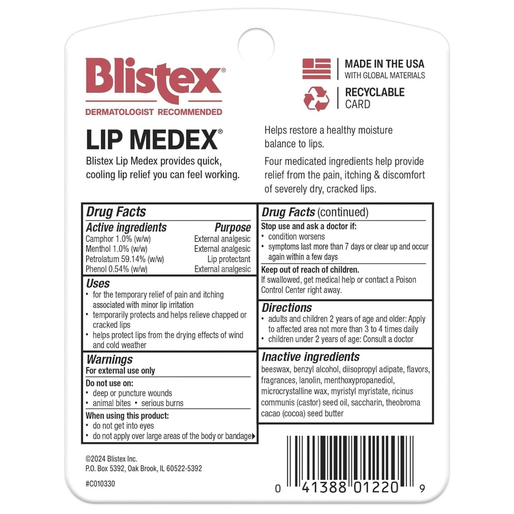 Blistex Lip Medex, 3 Count