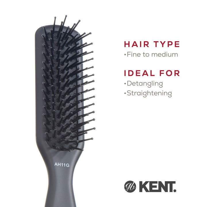 Kent Airhedz Pro Narrow Pin Hair Brush, Fine Pin, Grey