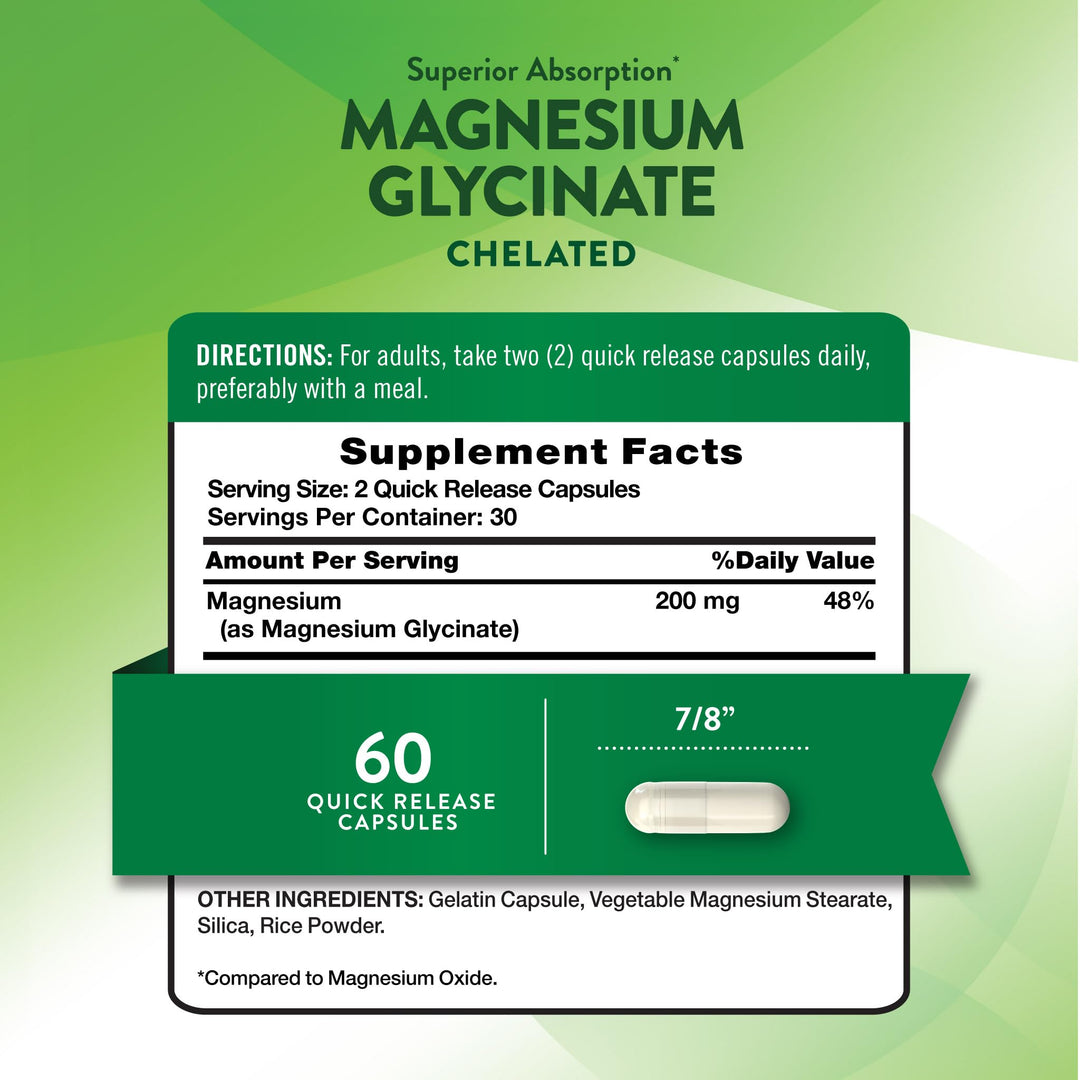 Nature's Truth Magnesium Glycinate Capsules, 665 mg, 60 Count