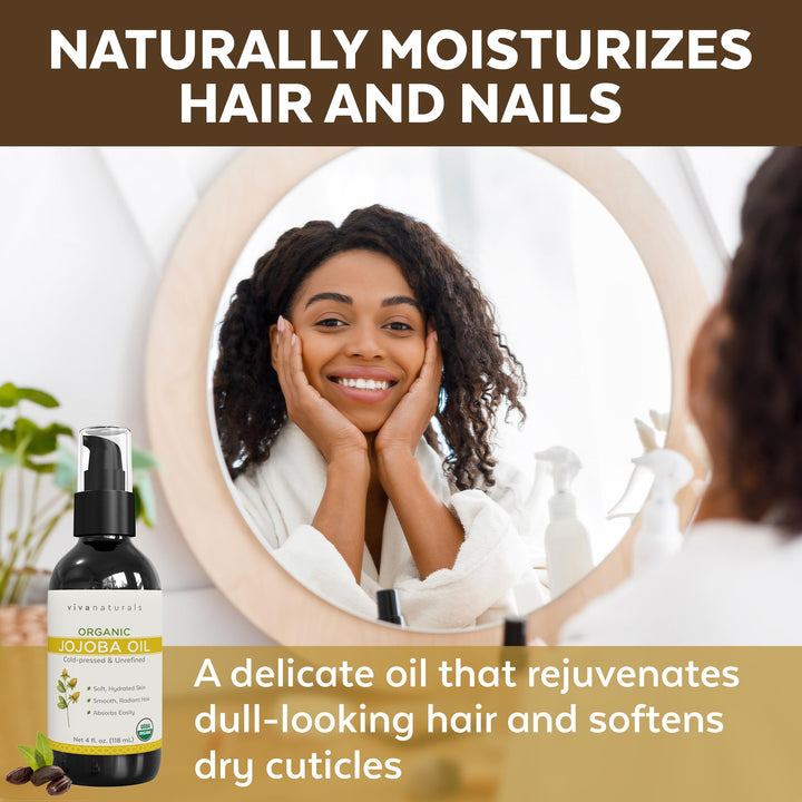 Viva Naturals Organic Jojoba Oil, 4 fl oz
