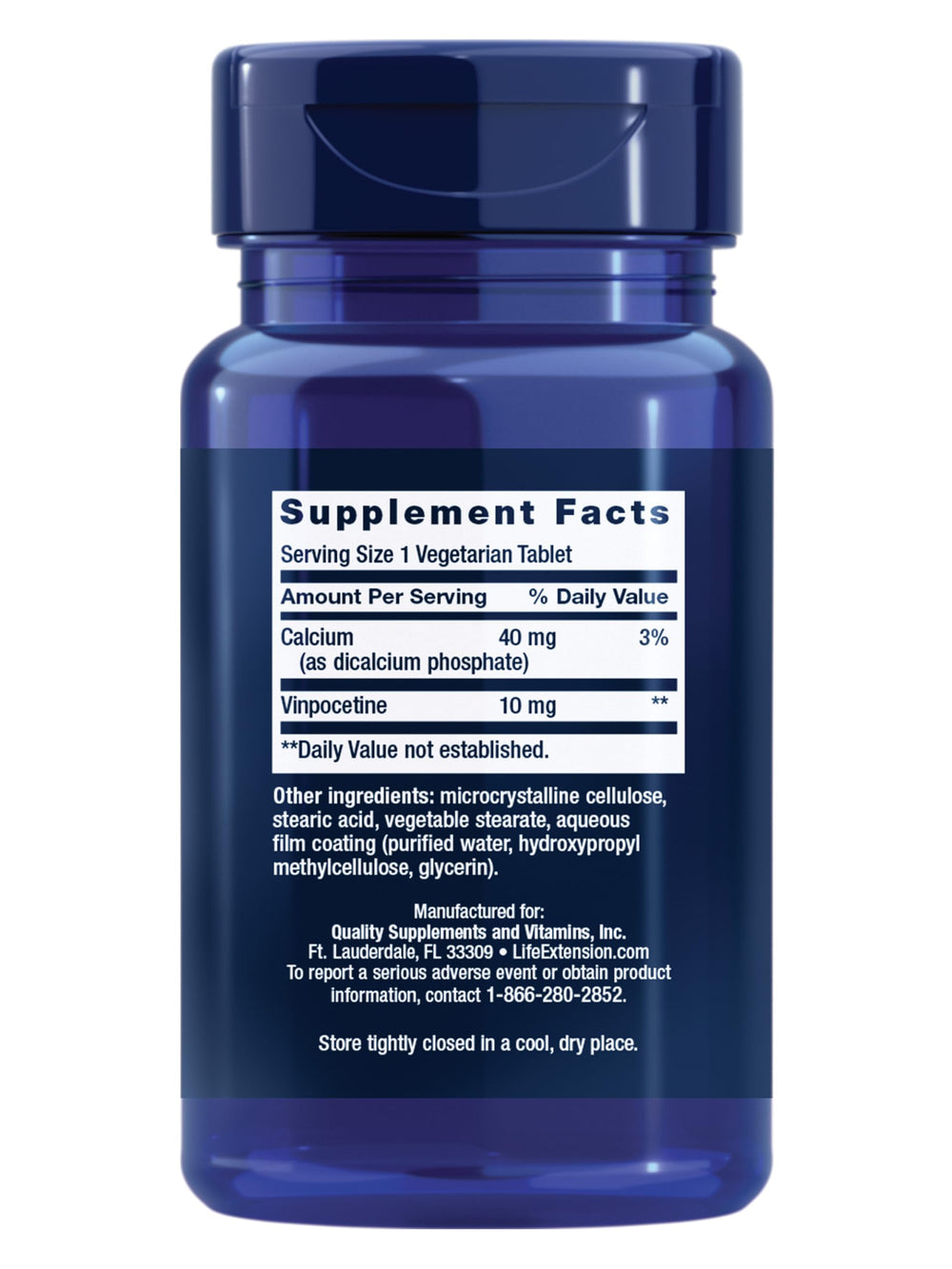Life Extension Vinpocetine Tablets, 10 mg, 100 Count