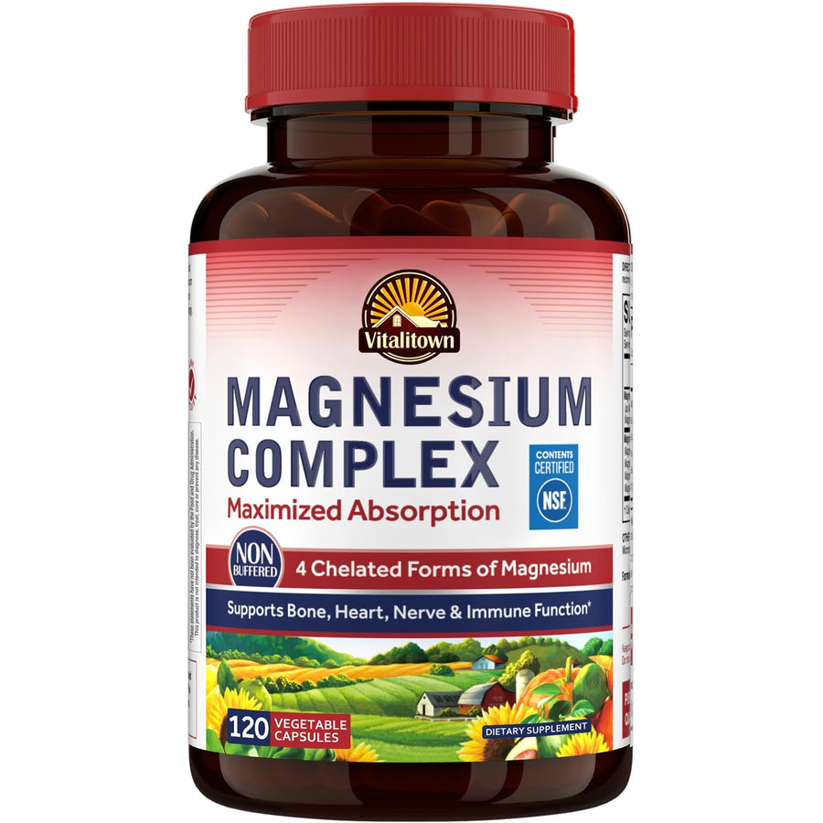 VITALITOWN Magnesium Complex Supplement, 500 mg, 120 Count