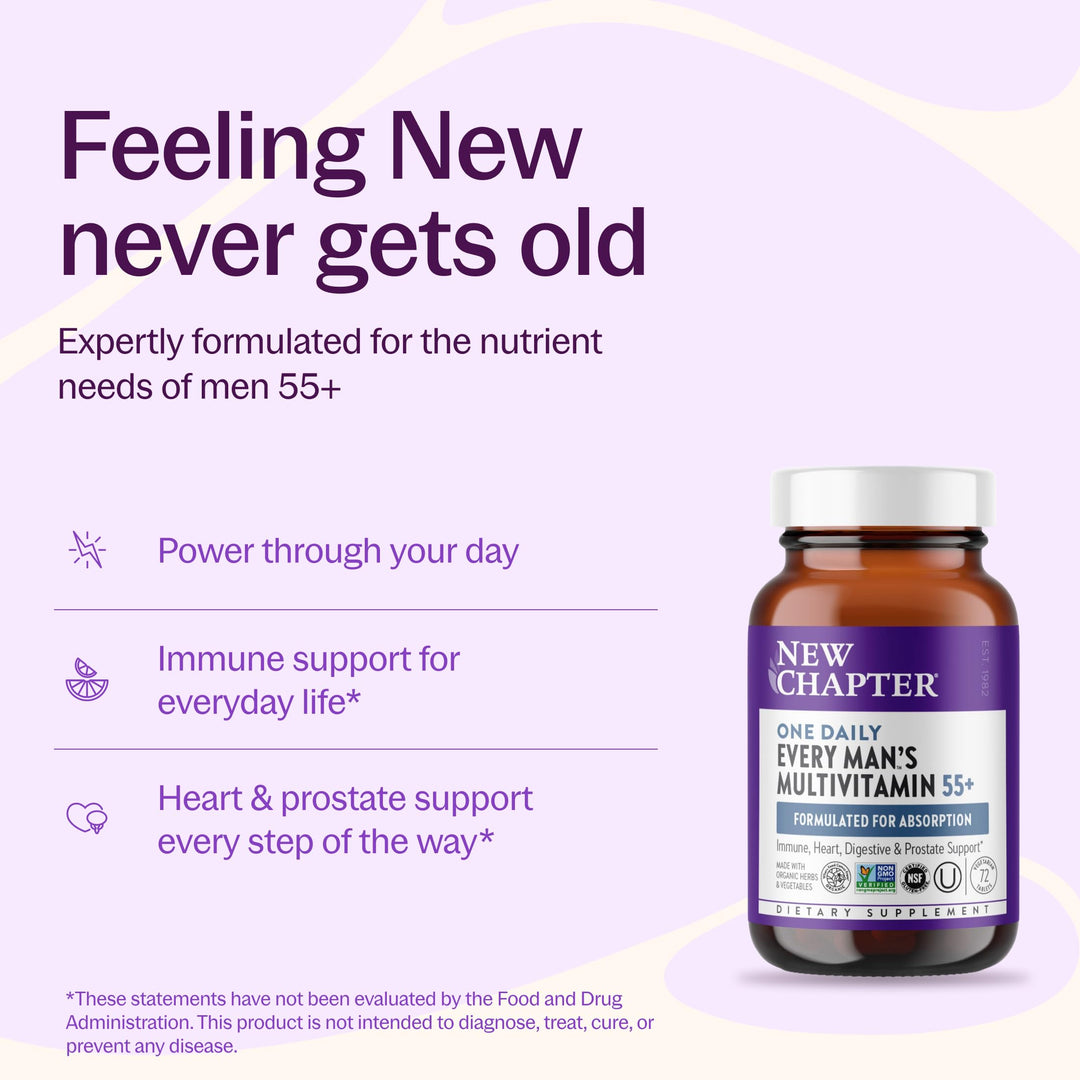 New Chapter Men's Multivitamin 55+, 1 Daily, 1 Count
