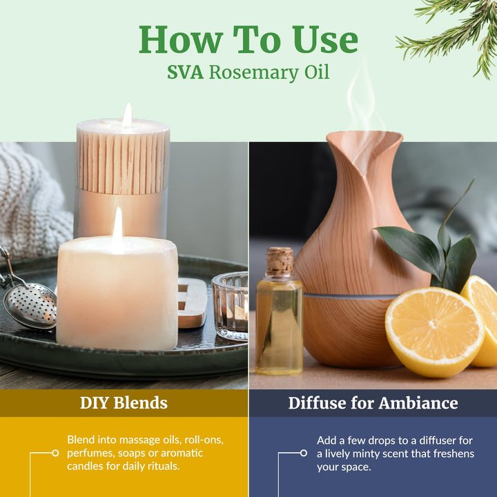 SVA Organics Rosemary Essential Oil, Organic, 1 oz