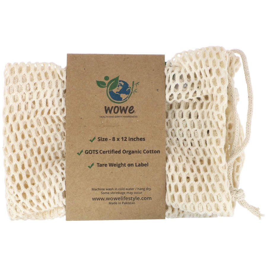 Wowe Organic Cotton Mesh Bag, 8 in x 12 in