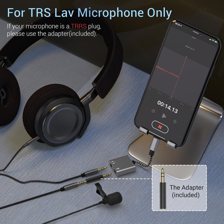 Cubilux Lightning to 3.5mm TRS Microphone Adapter, Lightning Version