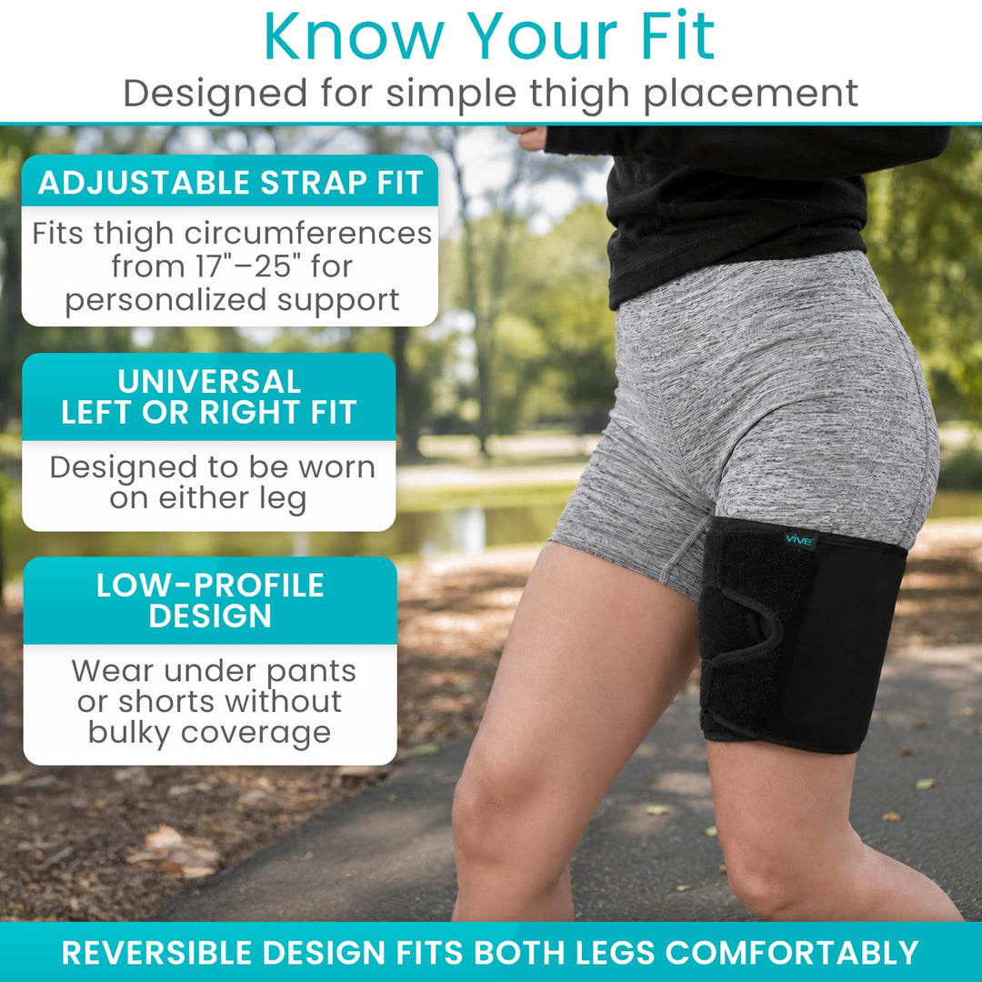 Vive Thigh Brace, Black, Single