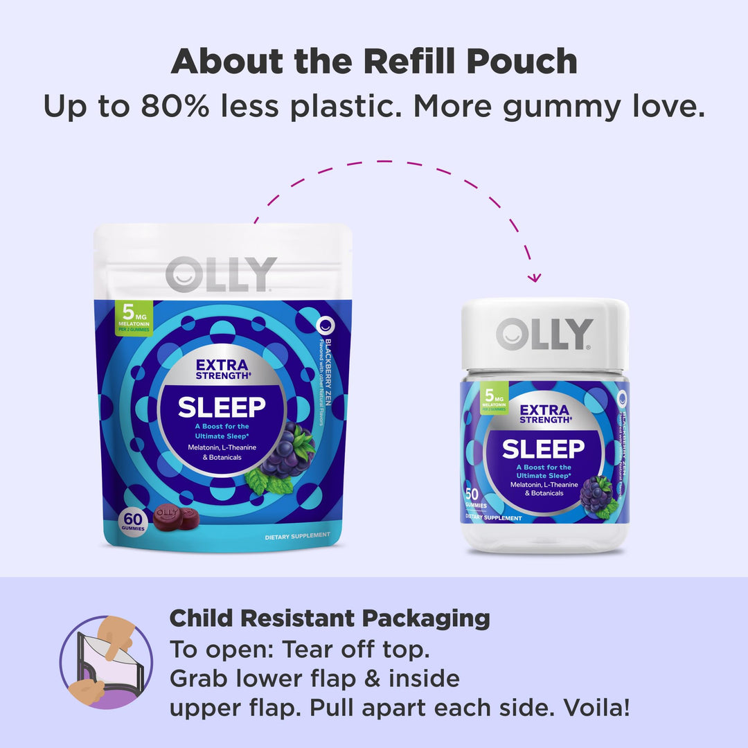 OLLY Extra Strength Sleep Gummy, Blackberry, 5 mg, 60 Count