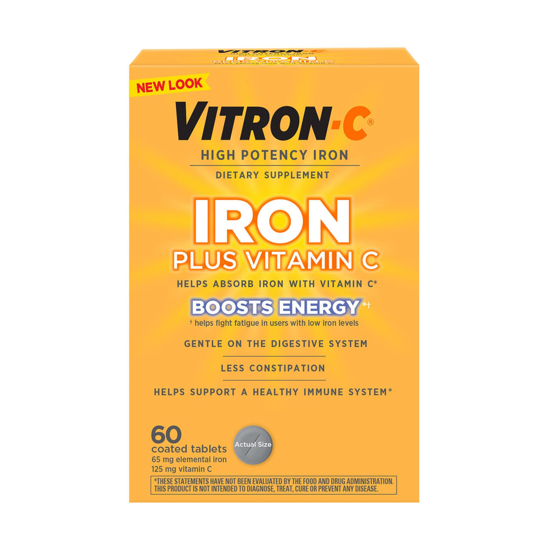 Vitron-C Iron Supplement Plus Vitamin C, 60 Count