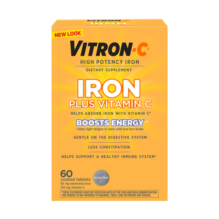 Vitron-C Iron Supplement Plus Vitamin C, 60 Count