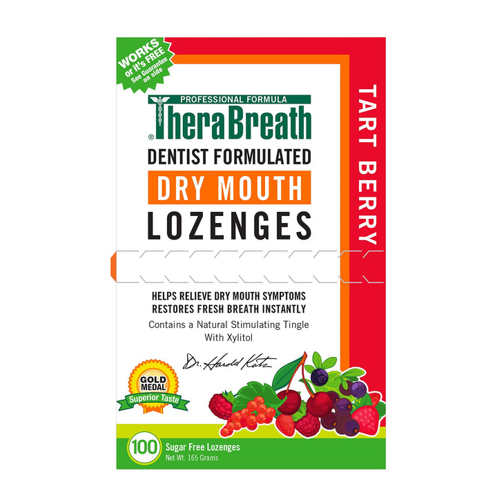 TheraBreath Dry Mouth Lozenges, Tart Berry, 100 Count