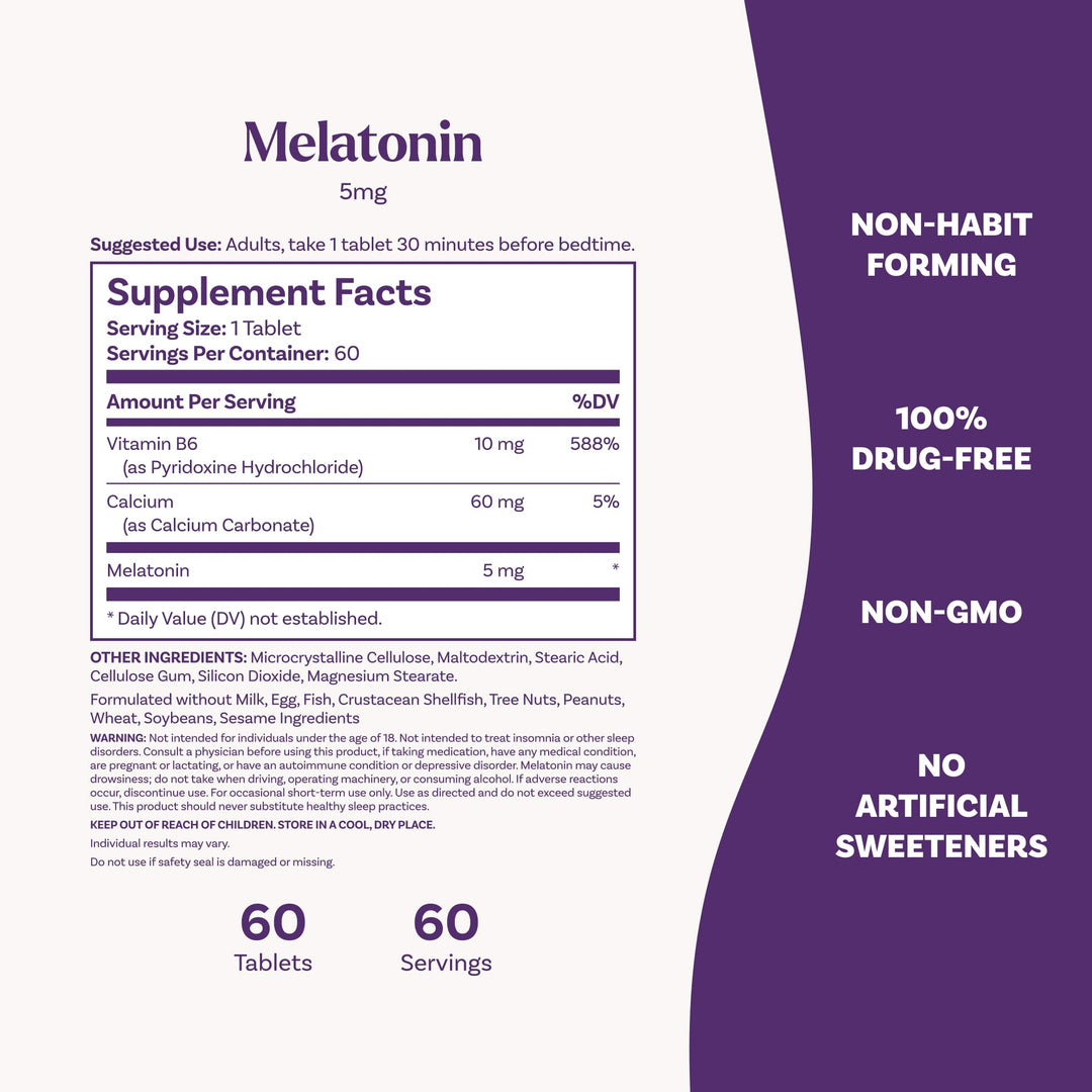Natrol Melatonin Tablets, 5 mg, 60 Count