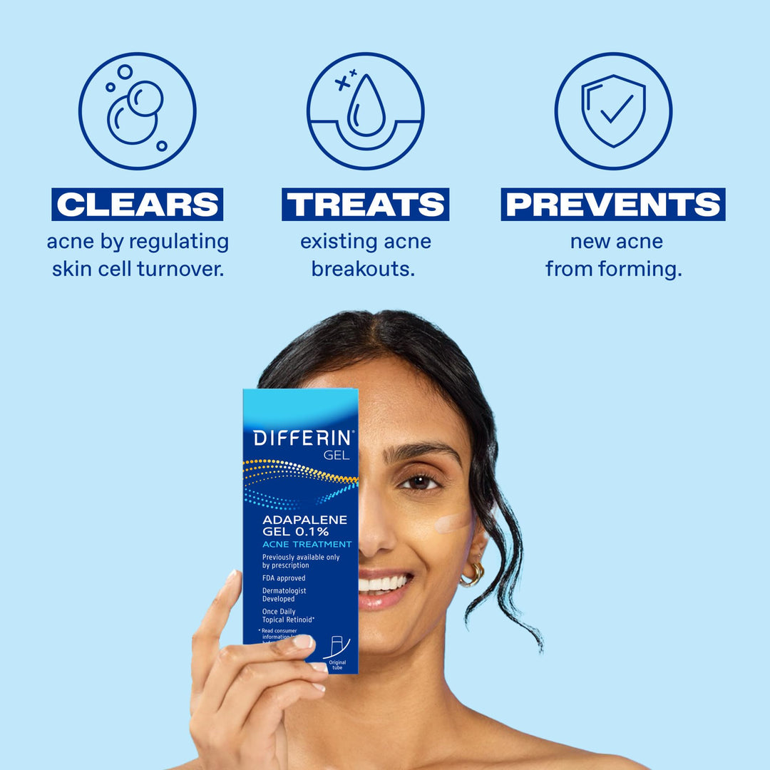 Differin Acne Treatment Gel, 0.1% Adapalene, 45 g