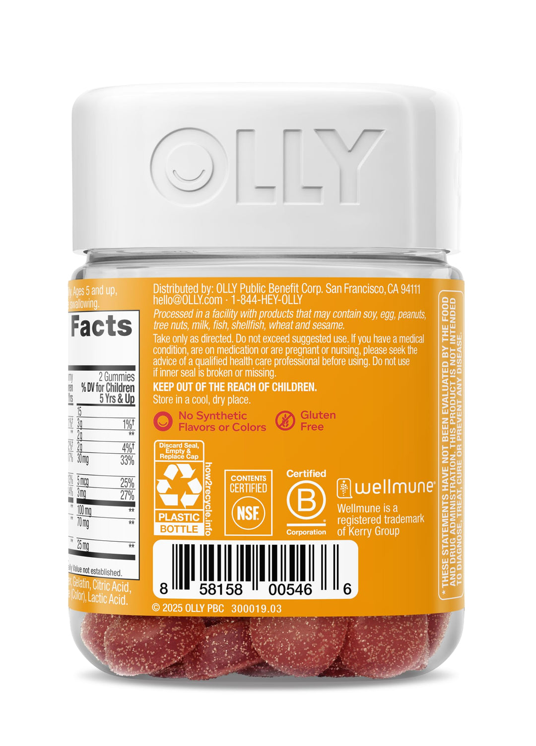 OLLY Kids Immunity Gummy, Cherry, 50 Count