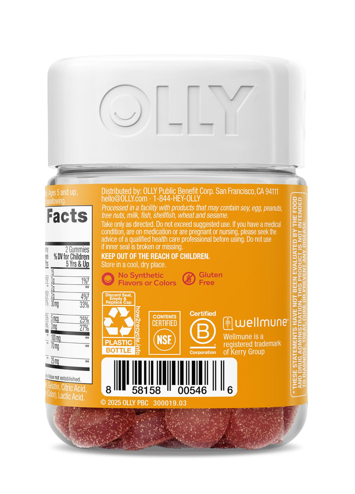 OLLY Kids Immunity Gummy, Cherry, 50 Count