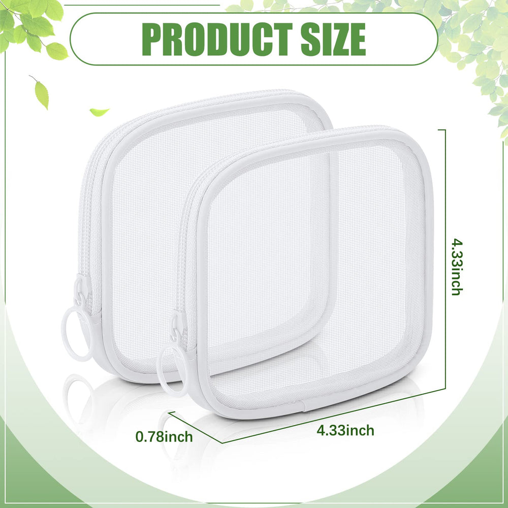 Weewooday Mesh Makeup Bag, White, 4 Count