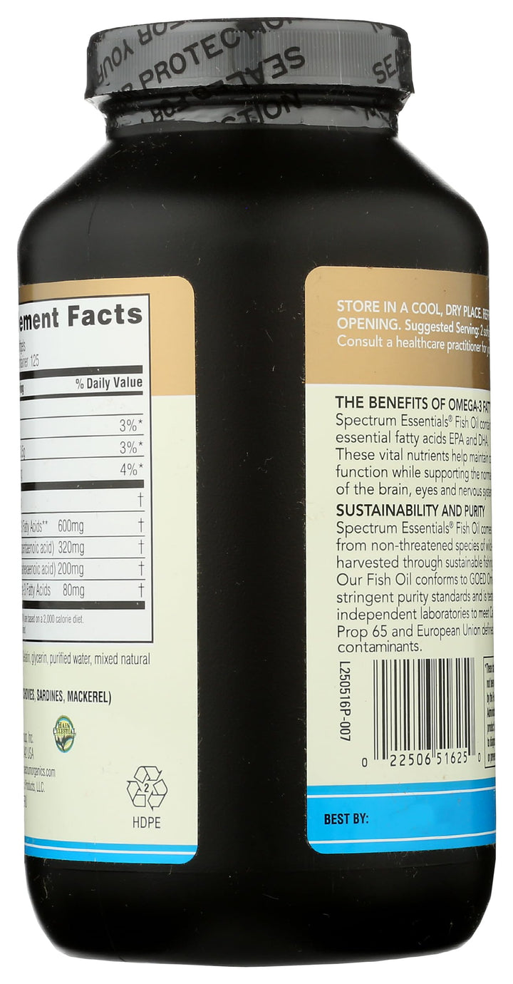 Spectrum Essentials Fish Oil Softgels, 250 Count