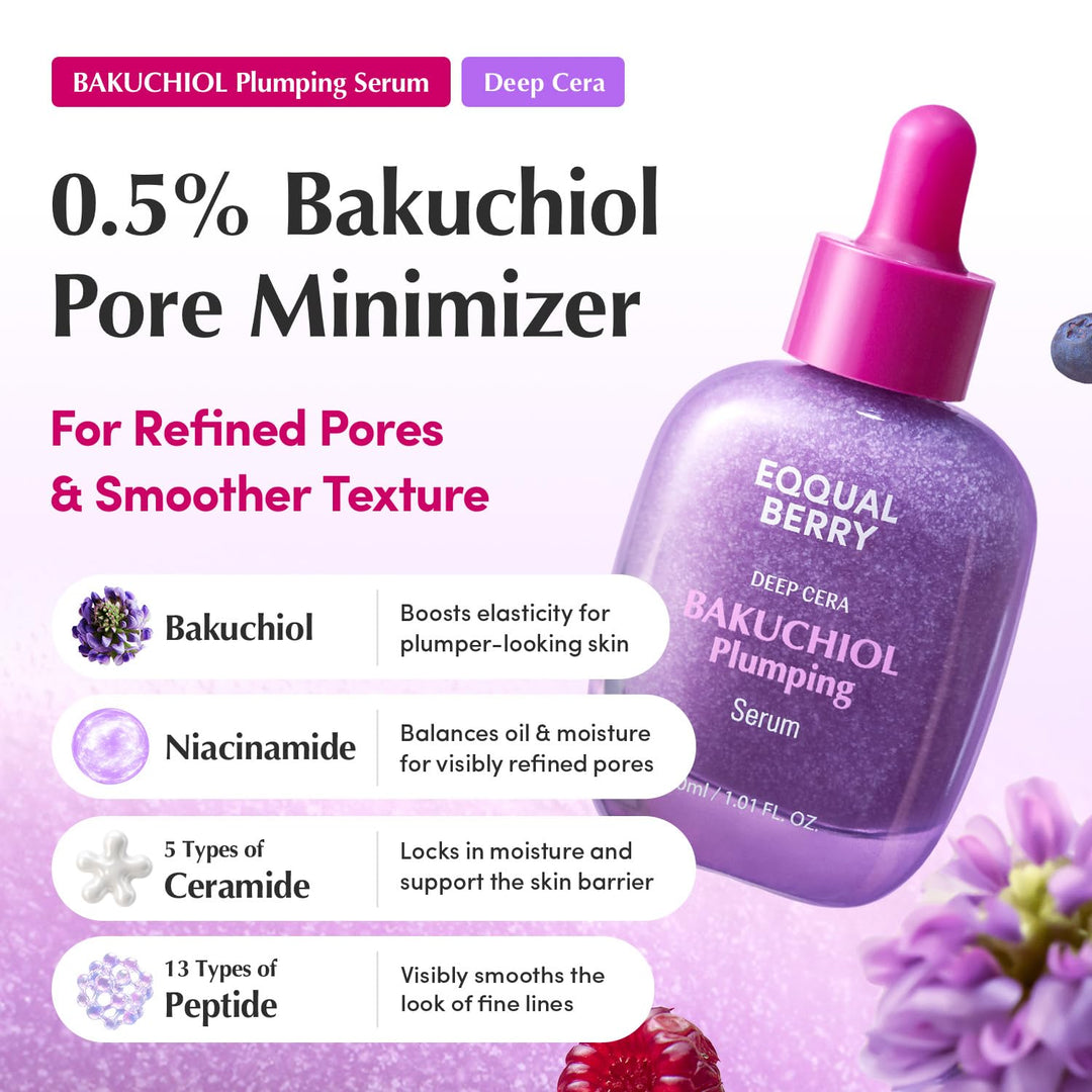 EQQUALBERRY Bakuchiol Plumping Serum, 1.01 oz
