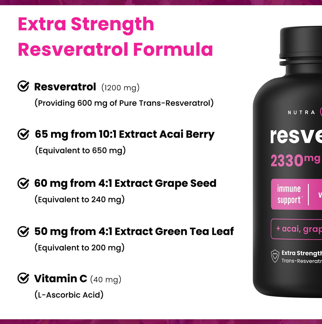 NutraChamps Resveratrol Complex, 1,200 mg, 60 Count