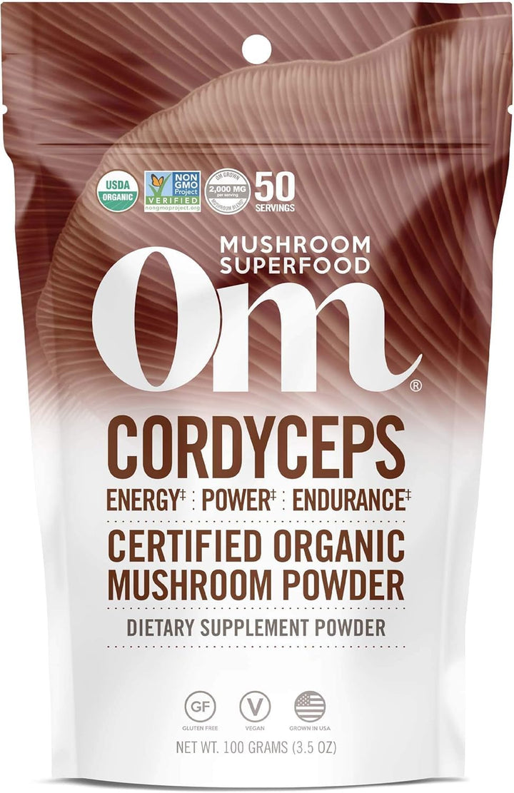 Om Mushroom Superfood Cordyceps Organic Mushroom Powder, 100 g