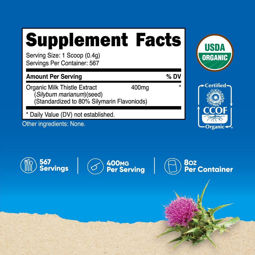 Nutricost Organic Milk Thistle, Unflavored, 8 oz