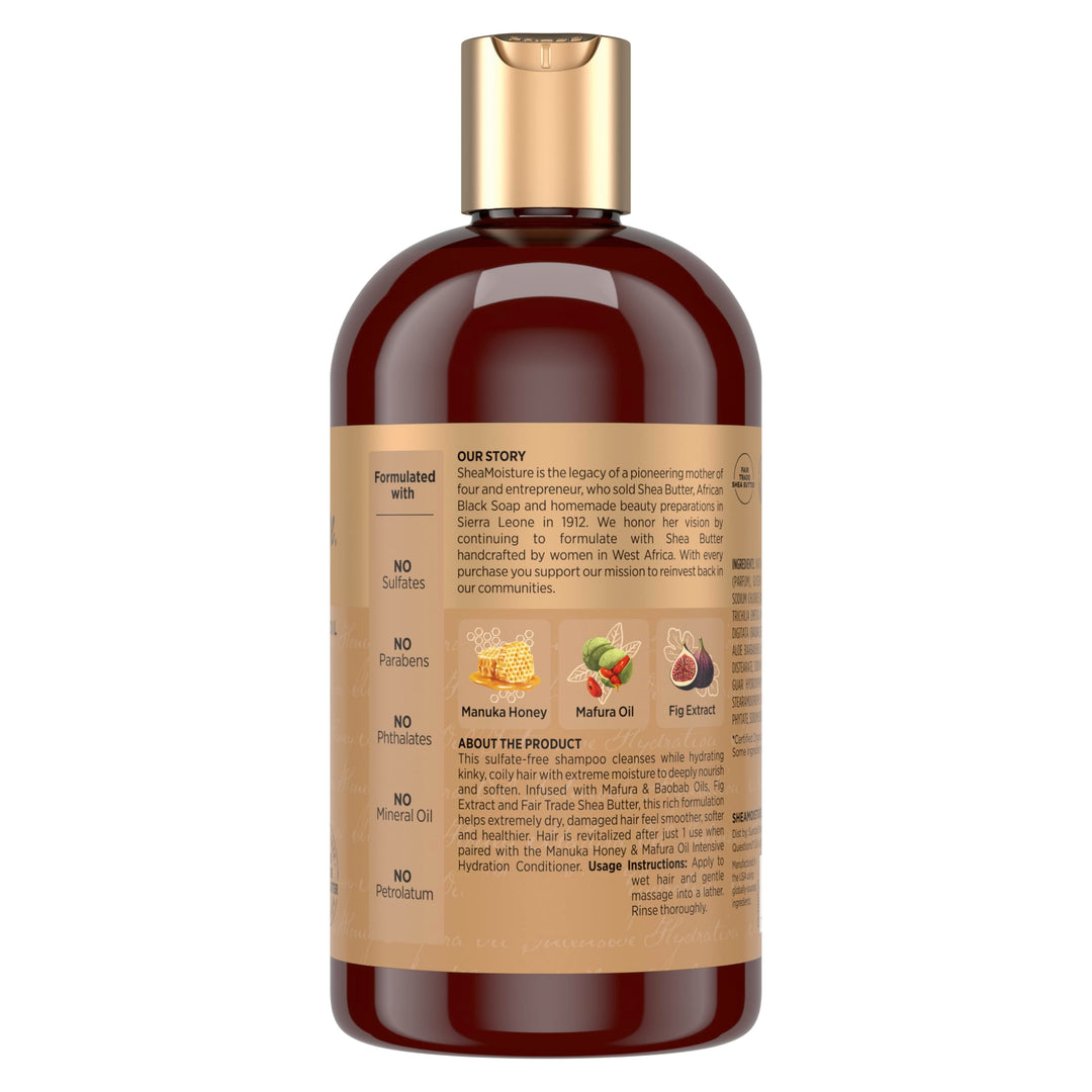 SHEA MOISTURE Manuka Honey And Mafura Oil Intensive Hydration Shampoo, 13 fl oz